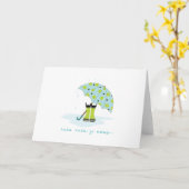 雨の日 カード (黄色い花)