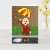 雨の日 カード (黄色い花)