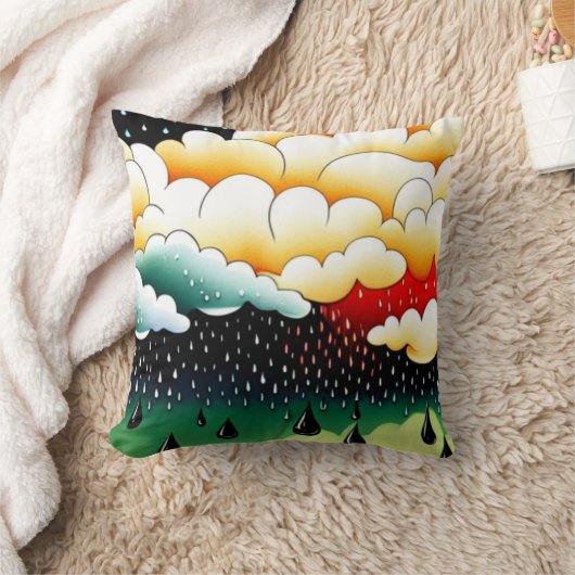 雨の日 クッション (ブランケット)