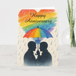 雨の日 ゲイ カップル 結婚記念日傘 ラブ カード