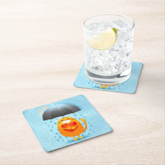 雨の日 スクエアペーパーコースター (インサイチュ)