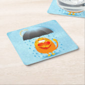 雨の日 スクエアペーパーコースター (アングル)