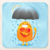 雨の日 スクエアペーパーコースター (正面)