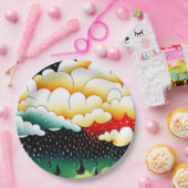 雨の日 ペーパープレート (パーティー)