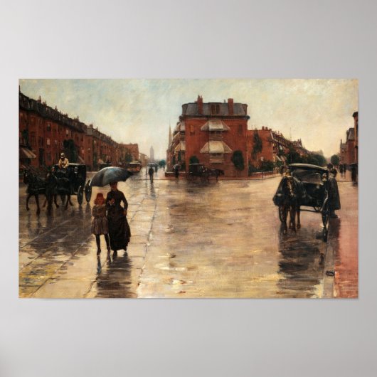 雨の日，ボストンby Childe Hasssam ポスター (正面)