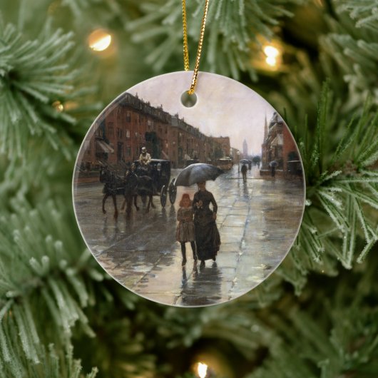 雨の日，ボストンby Frederick Childe Hasssam セラミックオーナメント (ツリー)