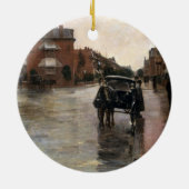 雨の日，ボストンby Frederick Childe Hasssam セラミックオーナメント (裏面)