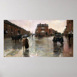 雨の日，ボストンby Frederick Childe Hasssam ポスター