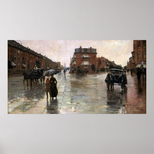 雨の日，ボストンby Frederick Childe Hasssam ポスター (正面)