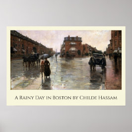 雨の日，ボストンby Frederick Childe Hasssam ポスター