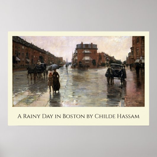 雨の日,ボストンby Frederick Childe Hasssam ポスター (正面)