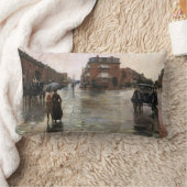 雨の日，ボストンby Frederick Childe Hasssam ランバークッション (ブランケット)