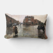 雨の日，ボストンby Frederick Childe Hasssam ランバークッション (正面)