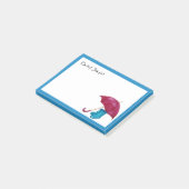 雨の日、傘、雨靴 ポストイット (アングル)