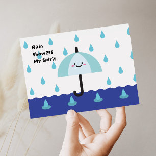 雨の日、明るいスピリッツはがき ポストカード