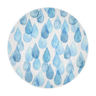 雨の日:水彩パターンヴィンテージ カッティングボード
