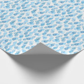 雨の日:水彩パターンヴィンテージ ラッピングペーパー (角)