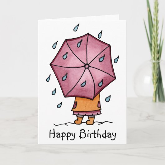 雨の日 誕生日 カード (正面)
