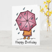 雨の日 誕生日 カード (黄色い花)
