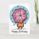 雨の日 誕生日 パーソナライズ カード (正面)