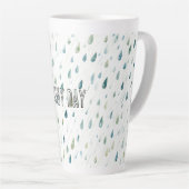 雨の日+雨粒 カフェラテマグ (右アングル)