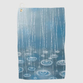 雨の日（青） ゴルフタオル (正面)