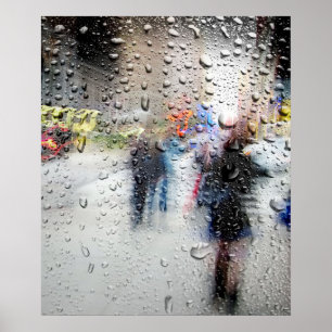 雨の日NYC抽象芸術 ポスター