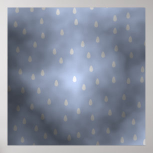 雨の曇った嵐の空。グレーとブルー。 ポスター