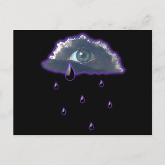 雨の涙で空を見る ポストカード (正面)
