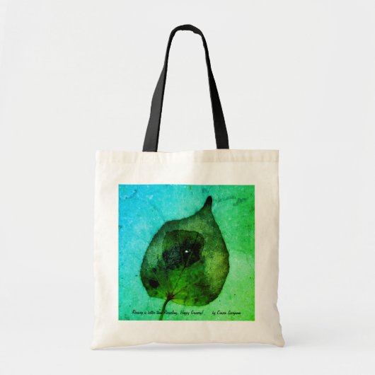 雨の滴る葉のトートバッグ写真！ トートバッグ (正面)