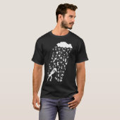 雨の猫の動物の天気猫 Tシャツ (正面フル)