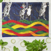 雨の猫 キッチンタオル (折り畳み)