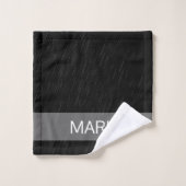 雨の白黒パターモノグラムのン バスタオルセット (ウォッシュタオル)