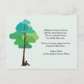 雨の私のハート死別はがき感謝 ポストカード (正面)