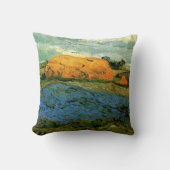 雨の空の下の麦畑（Haystacks Under a Rainy Sky）by ヴィンセント・ヴァン クッション (正面)