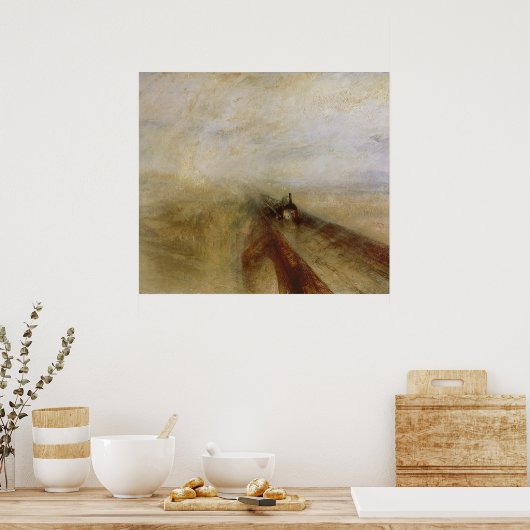 雨の蒸気と速度 ポスター (キッチン)