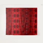 雨の赤いディアンサスイカットも タペストリー (正面(横))