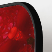 雨の赤いディアンサス5 ピックルボールラケット (左詳細)