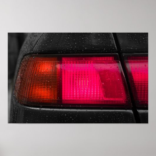 雨の車のランプ ポスター (正面)