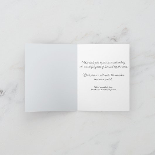 雨の都ロマンス優雅な結婚記念日 招待状 (内部)