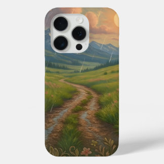 雨の降る山の朝 iPhone 15 PROケース