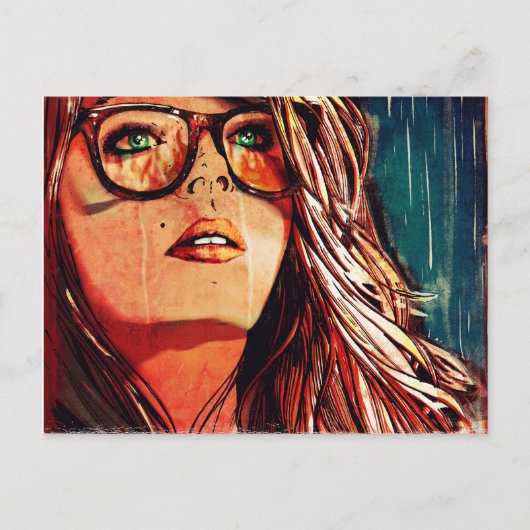 雨の降る火 ポストカード (正面)