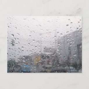雨の降る窓 ポストカード