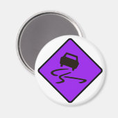 雨の降る道路のトラフィックがオーストラリアの車に署名するとき滑りやすい マグネット (正面/裏面)