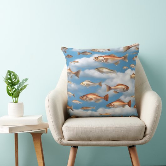 雨の降る魚 クッション (椅子)