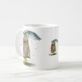 雨の雨がコーヒーマ遠くにグに行く コーヒーマグカップ (正面左)