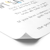 雨の雲の男の子は言わないベビーゲームサイン ポスター (角)