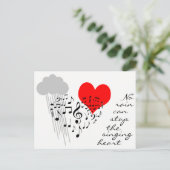 雨はおもしろいな歌うハートをストップことができません ポストカード (スタンド正面)