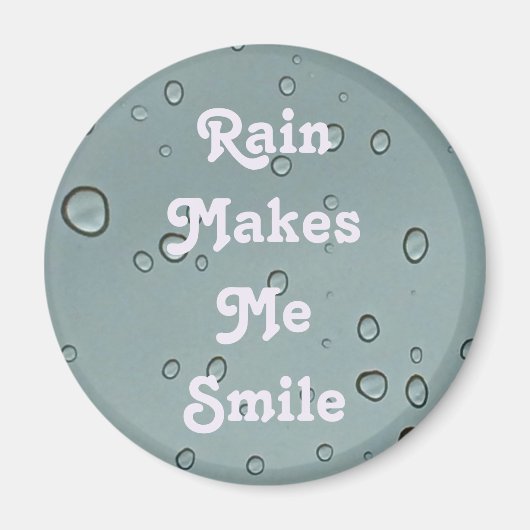 雨は私にスマイル水滴フォトレインドロップ マグネット (正面)