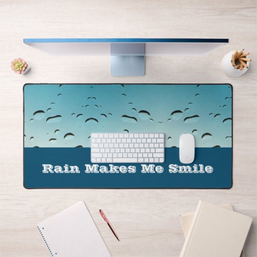 雨は私にスマイル雨滴写真の雨 デスクマット (オフィス1)